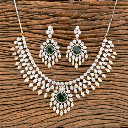 Cz Classic Necklace With 2 Tone Plating