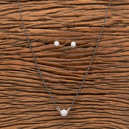 Cubic Zirconia Tanmaniya Mangalsutra With Rhodium Plating