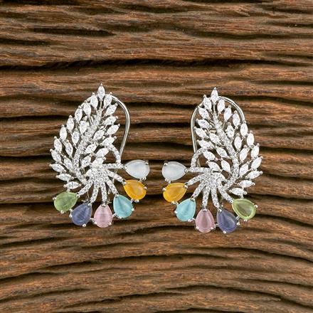 Cubic Zirconia Classic Earring With Rhodium Plating