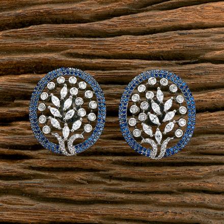 Cubic Zirconia Nano Earring With Black Plating