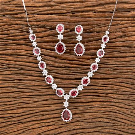 Cubic Zirconia Classic Necklace With Rhodium Plating