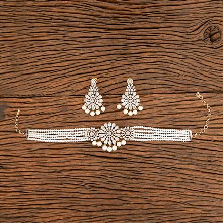 Cubic Zirconia Bandhai Necklace With 2 Tone Plating