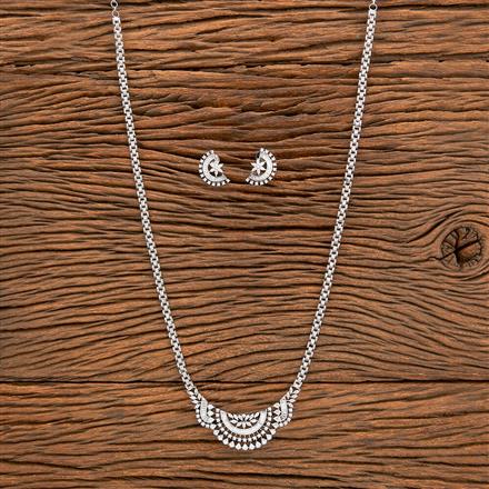Cubic Zirconia Classic Pendant Set With 2 Tone Rhodium Plating