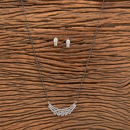 Cubic Zirconia Classic Mangalsutra With 2 Tone Rhodium Plating