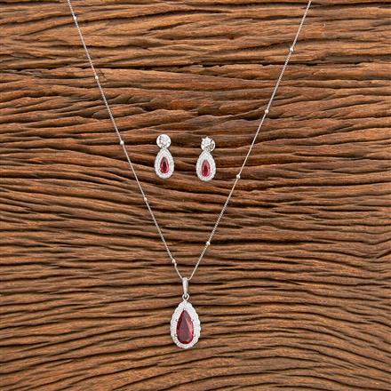 Cubic Zirconia Classic Pendant Set With Rhodium Plating