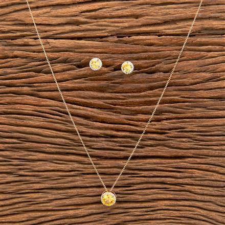 Cubic Zirconia Delicate Pendant Set With 2 Tone Plating