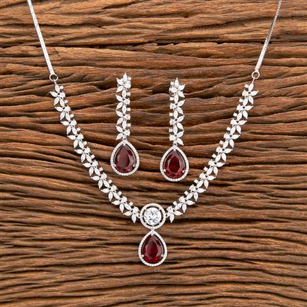 Cubic Zirconia Classic Necklace With Rhodium Plating