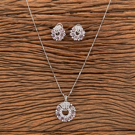 Cubic Zirconia Classic Pendant Set With Rhodium Plating
