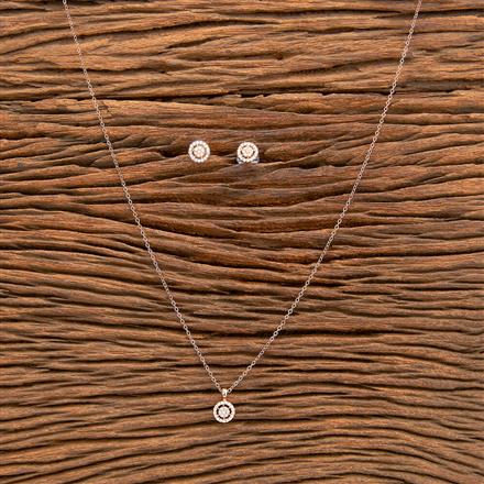 Cubic Zirconia Delicate Pendant Set With Rose Gold Rhodium Gold Plating