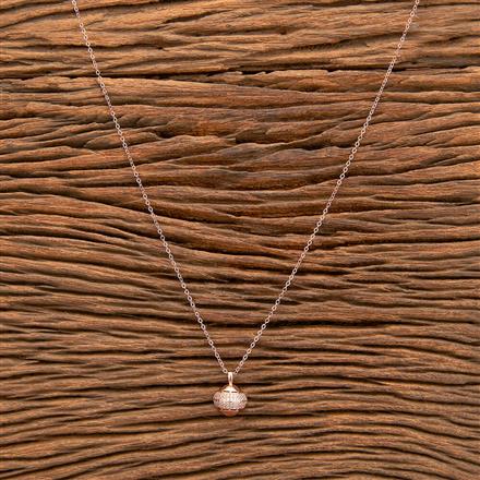 Cubic Zirconia Delicate Chain Pendant With Rose Gold Rhodium Gold Plating
