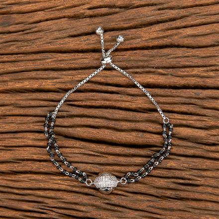 Cubic Zirconia Hand Mangalsutra Bracelet With Rose Gold Rhodium Gold Plating