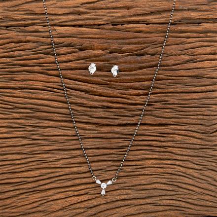 Cubic Zirconia Delicate Mangalsutra With Rhodium Plating