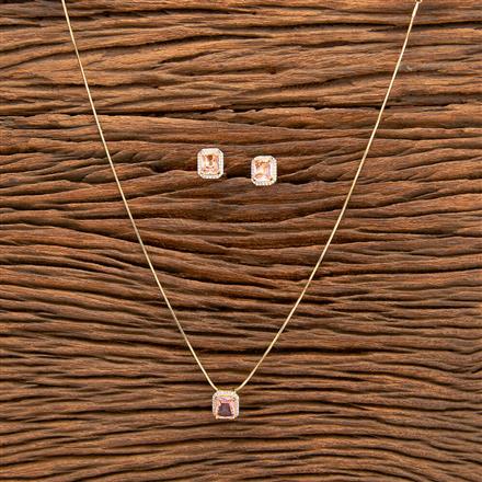 Cubic Zirconia Classic Pendant Set With 2 Tone Plating