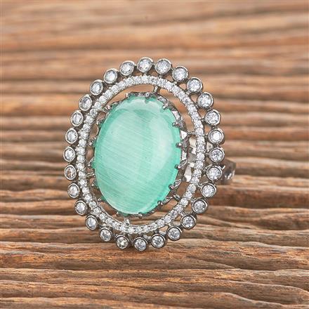 Cubic Zirconia Classic Ring With Black Plating