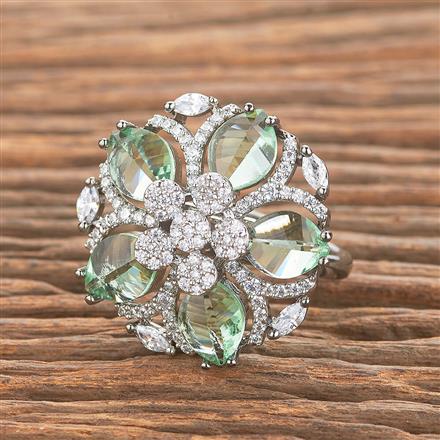 Cubic Zirconia Classic Ring With Black Plating