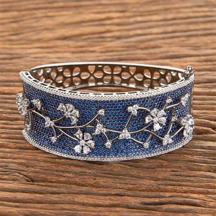 Cubic Zirconia Nano Stone Kada With Black Plating