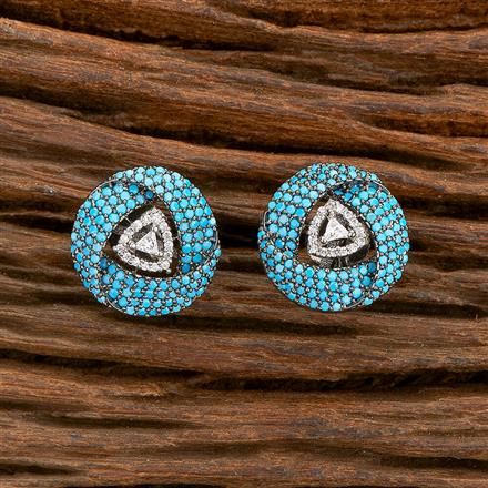 Cubic Zirconia Nano Stone Earring With Black Plating