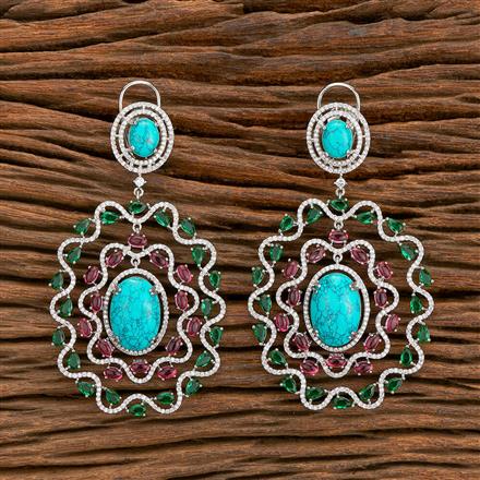 Cubic Zirconia Classic Earring With Rhodium Plating