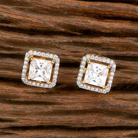 Cubic Zirconia Delicate Tops With 2 Tone Black Rhodium Plating