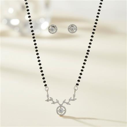 Cz Classic Mangalsutra With 2 Tone Rhodium Plating