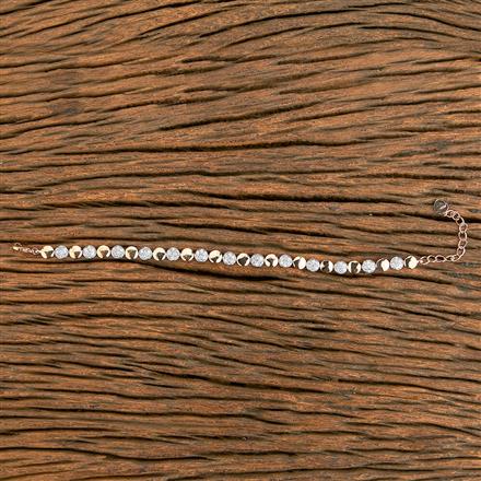 American Diamond Classic Bracelet With Rose 2 Tone Rhodium Plating