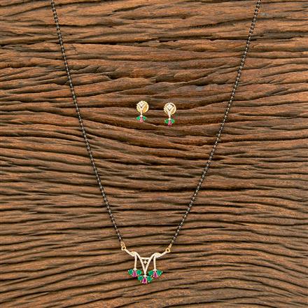 American Diamond Classic Mangalsutra With Gold Plating