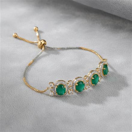 American Diamond Classic Bracelet With 2 Tone Plating