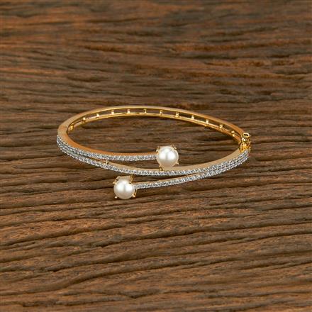 Cubic Zirconia Classic Kada With 2 Tone Rhodium Plating