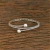 Cubic Zirconia Classic Kada With 2 Tone Rhodium Plating