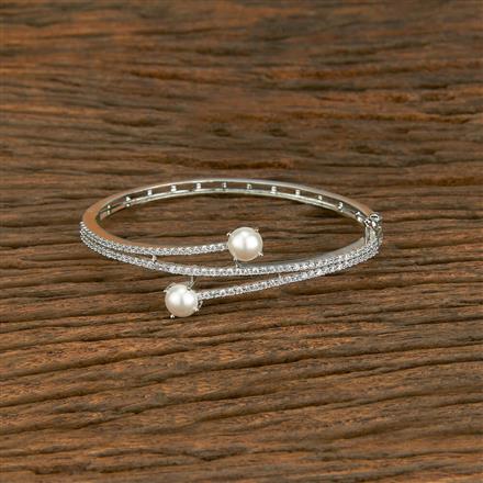 Cubic Zirconia Classic Kada With 2 Tone Rhodium Plating