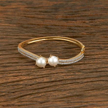 Cubic Zirconia Classic Kada With 2 Tone Rhodium Plating