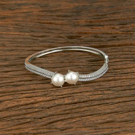 Cubic Zirconia Classic Kada With 2 Tone Rhodium Plating