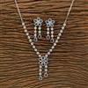 Cubic Zirconia Classic Necklace With Rhodium Plating