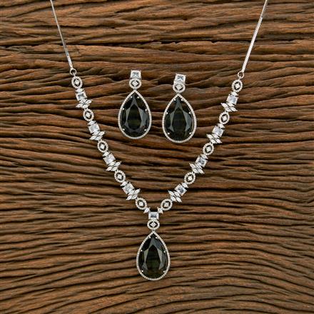 Cubic Zirconia Classic Necklace With Rhodium Plating