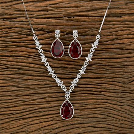 Cubic Zirconia Classic Necklace With Rhodium Plating