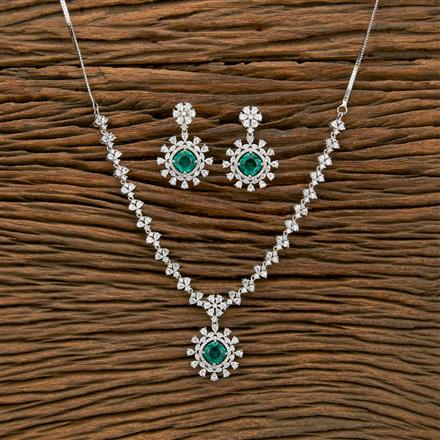 Cubic Zirconia Classic Necklace With Rhodium Plating