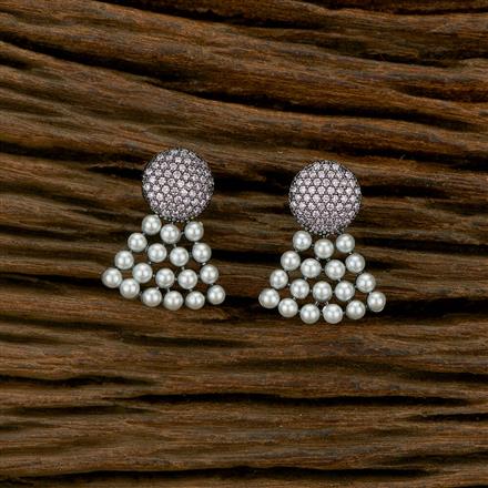 Cubic Zirconia Nano Stone Earring With Black Plating