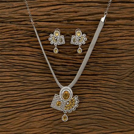 Cubic Zirconia Classic Pendant Set With Rhodium Plating