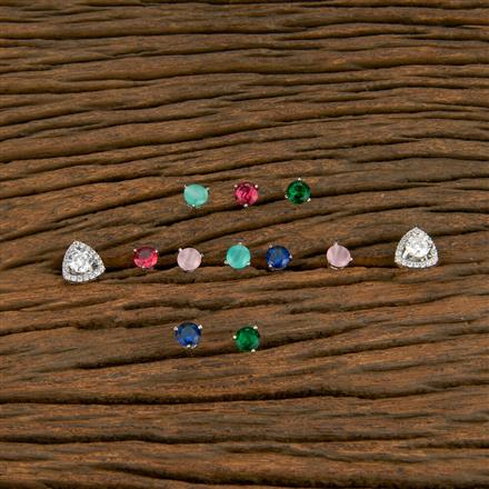 Cubic Zirconia Changeable Tops With Rhodium Gold Plating