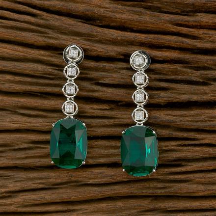 Cubic Zirconia Classic Earring With Rhodium Plating