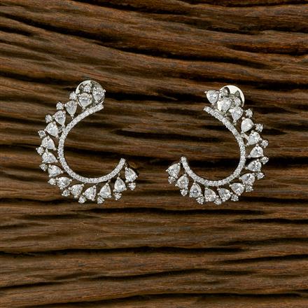 Cubic Zirconia Classic Earring With Rhodium Plating