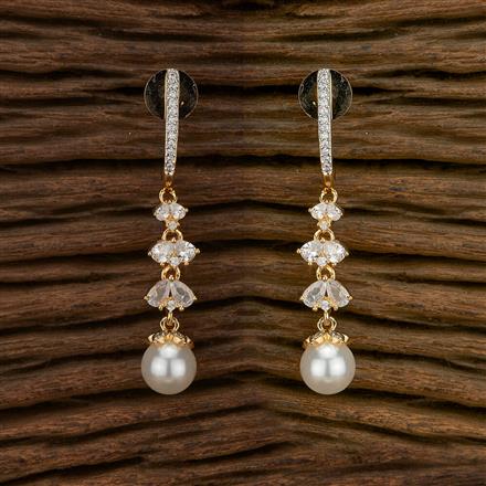 Cubic Zirconia Moti Earring With 2 Tone Rhodium Plating