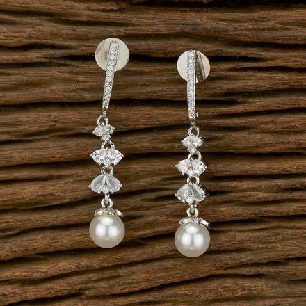 Cubic Zirconia Moti Earring With 2 Tone Rhodium Plating