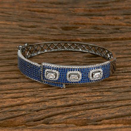 Cubic Zirconia Nano Stone Kada With Black Plating