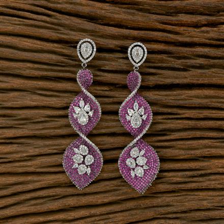 Cubic Zirconia Nano Stone Earring With Black Plating