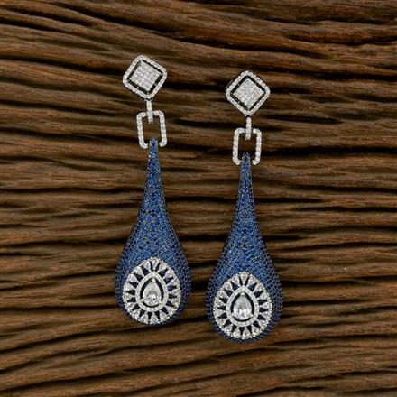 Cubic Zirconia Nano Stone Earring With Black Plating