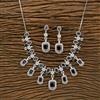 Cubic Zirconia Classic Necklace With Rhodium Plating