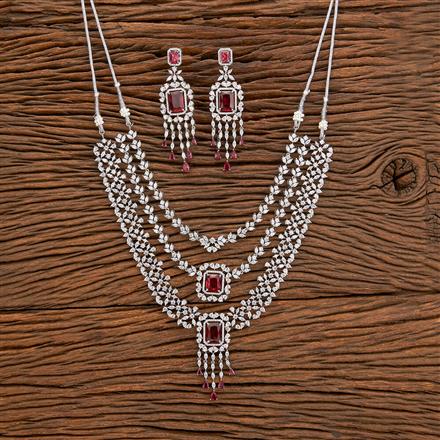 Cz Classic Necklace With Rhodium Plating
