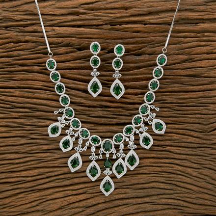 Cubic Zirconia Classic Necklace With Rhodium Plating