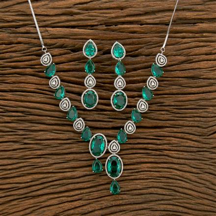 Cubic Zirconia Classic Necklace With Rhodium Plating